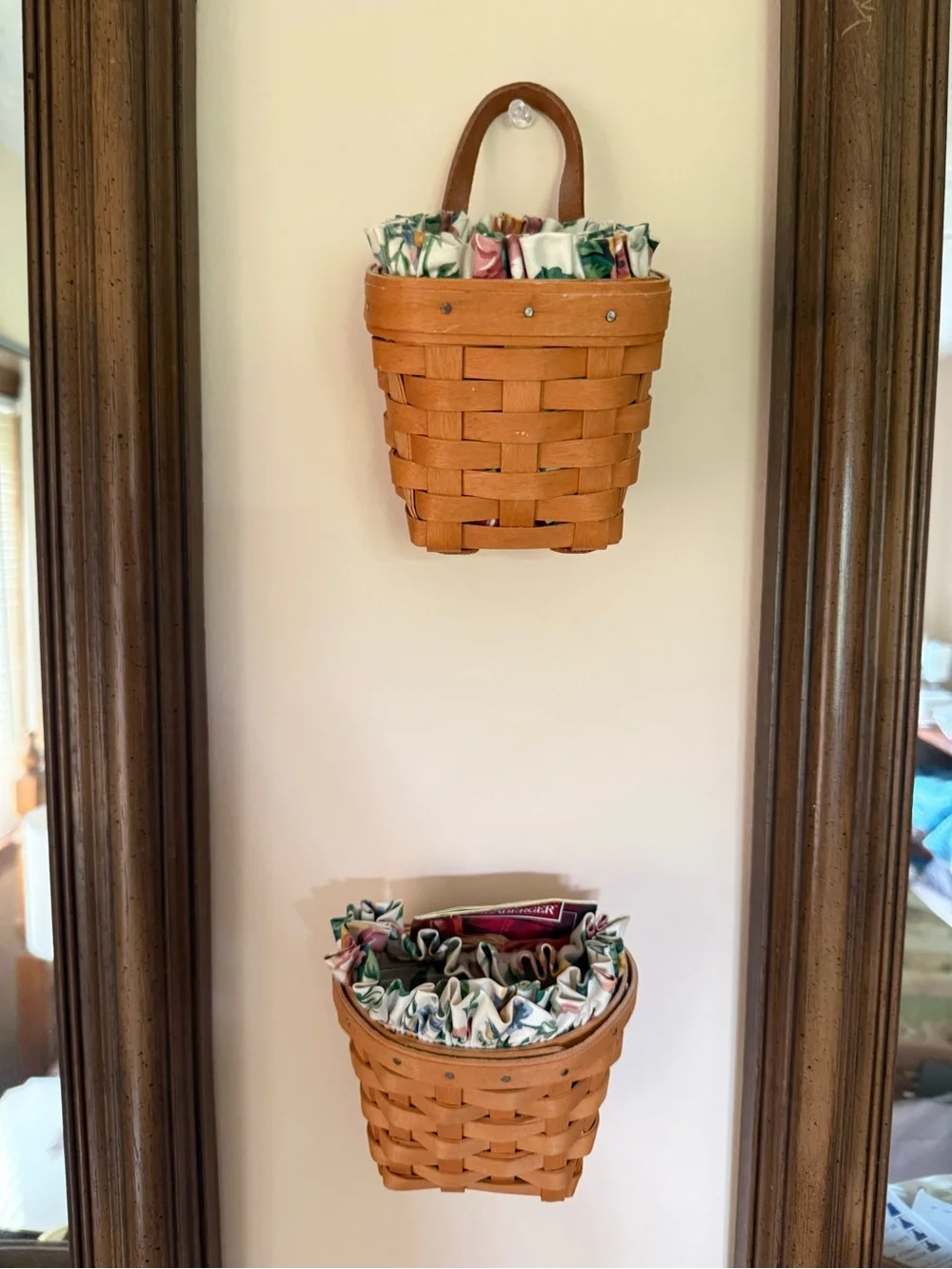 Vtg Longaberger Basket Lot of Four Hanging Wall & Hostess Herb Booking Baskets